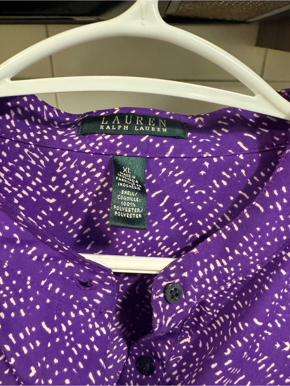 Ralph Lauren Purple Printed Long-Sleeve Blouse - Picture 3 of 3